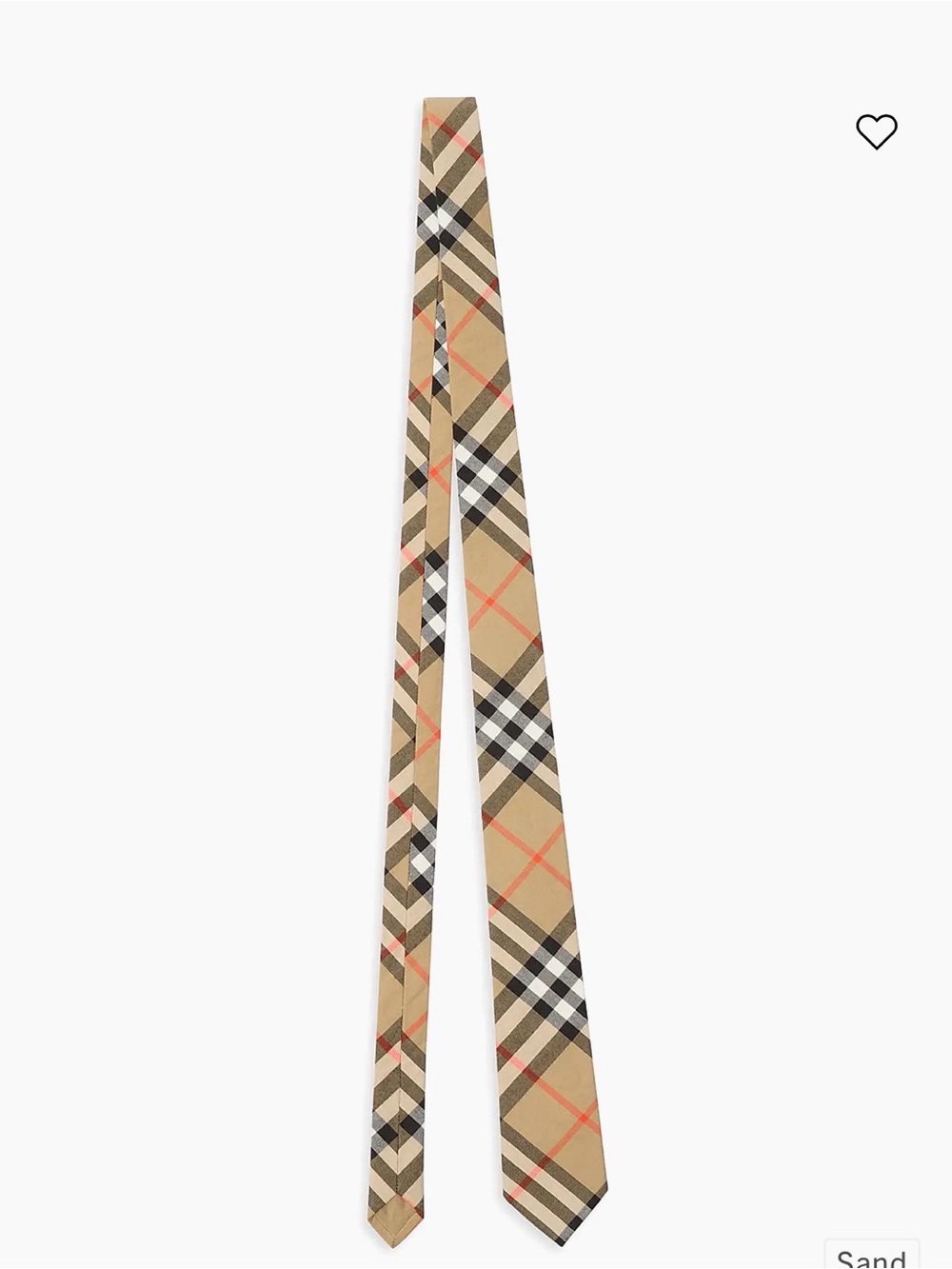 Burberry Sand Check Skinny Tie in Beige, Black and Red